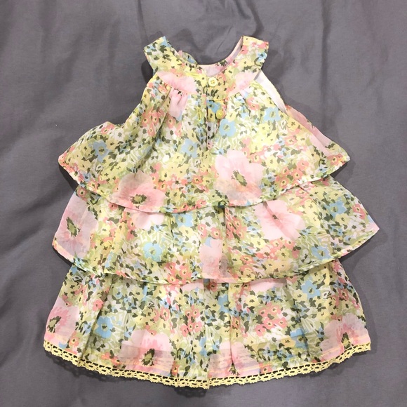COPY - EUC Blueberi Floral High Neck Tiered Dress With Flower Size 12M - Picture 10 of 10